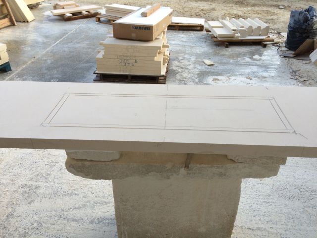 Découpe du plan de salle de bain